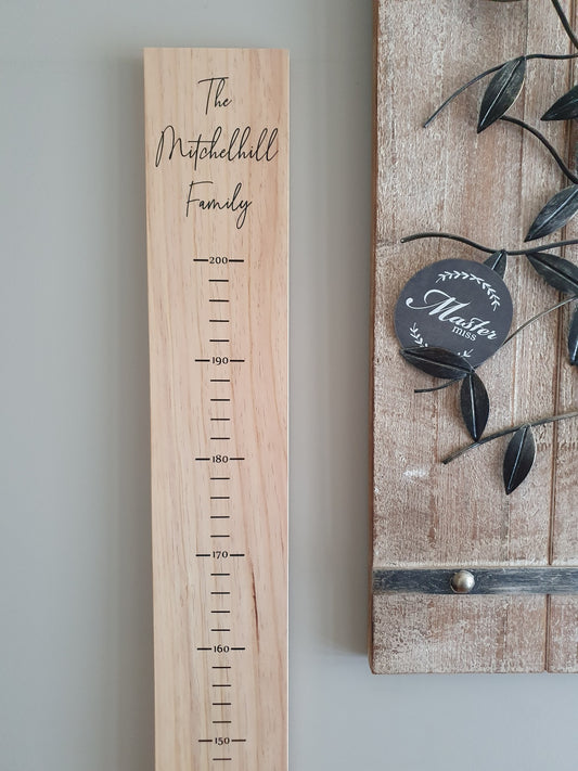 Personalised Height Chart - Family Script