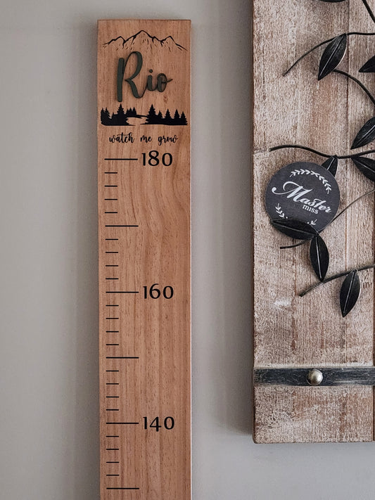 Personalised Height Chart - 3D Mountain