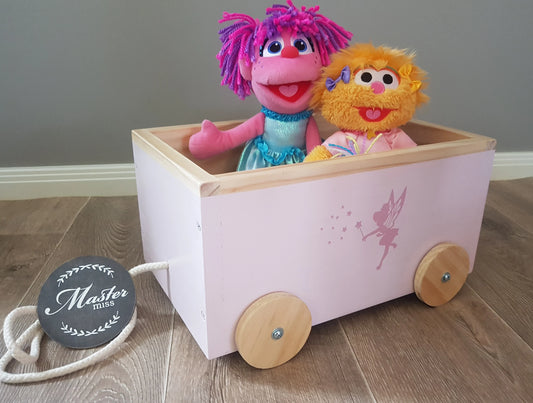 Handmade Children's Fairy Wooden Pull Along Wagon - Only 1 Left - Pick up Only