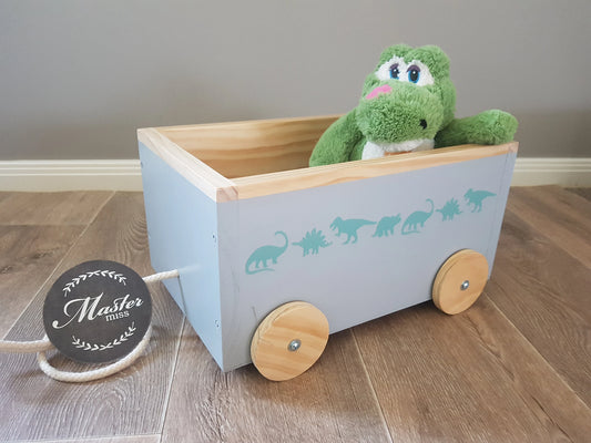 Handmade Children's Dinosaur Wooden Pull Along Wagon - Only 1 Left - Pick up Only