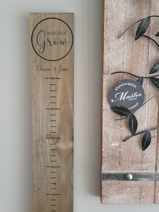 Personalised Height Chart - Watch us Grow Script